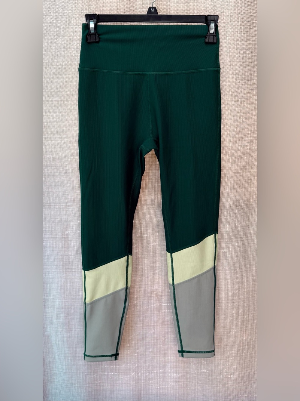 Wilo The Label Leggings Womens M Forest Green Colorblock 7/8 High Rise NWT